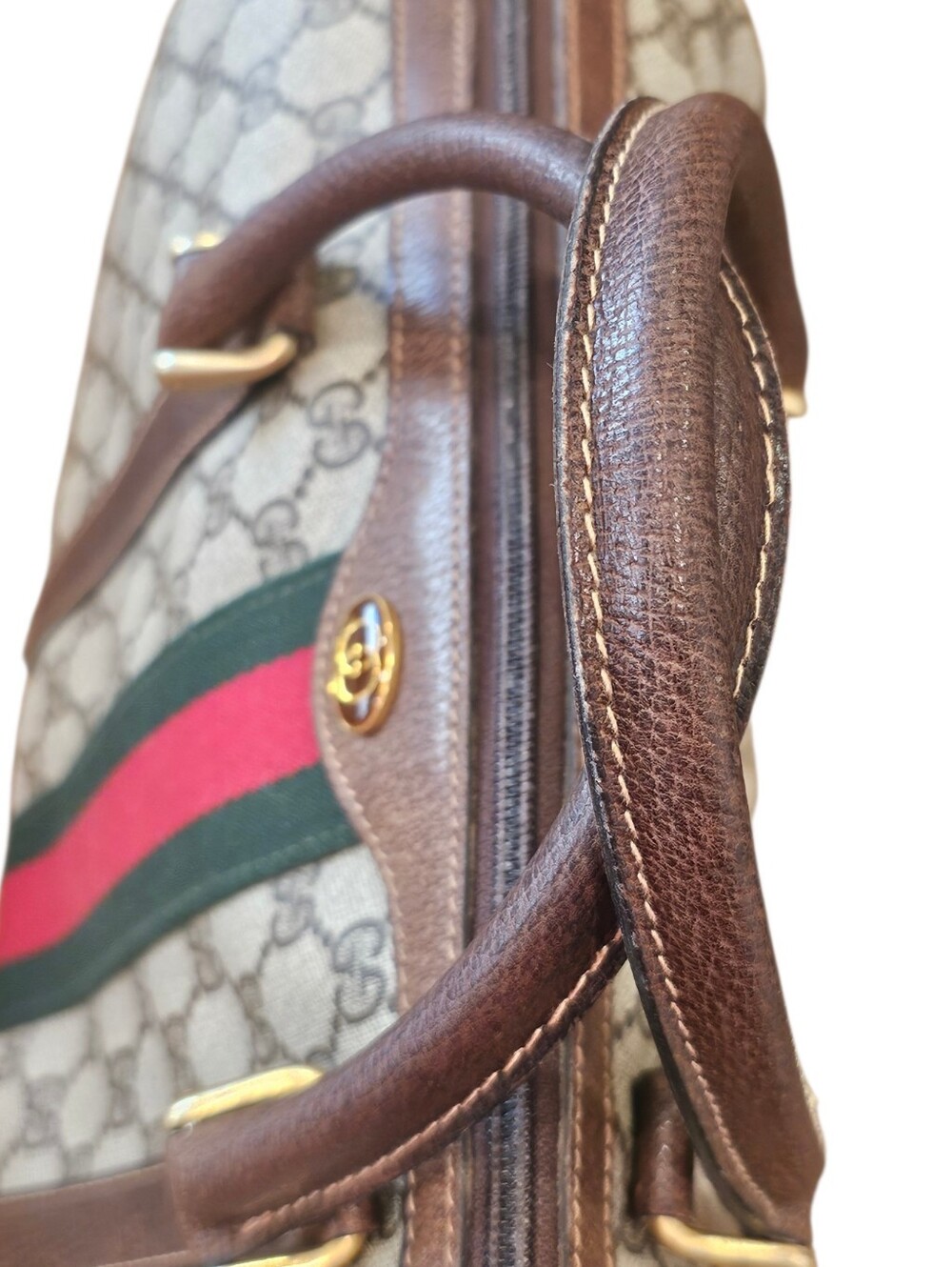 💥HOST PICK💥 Gucci Vintage Beige GG Supreme Canvas Boston Bag - Picture 5 of 7